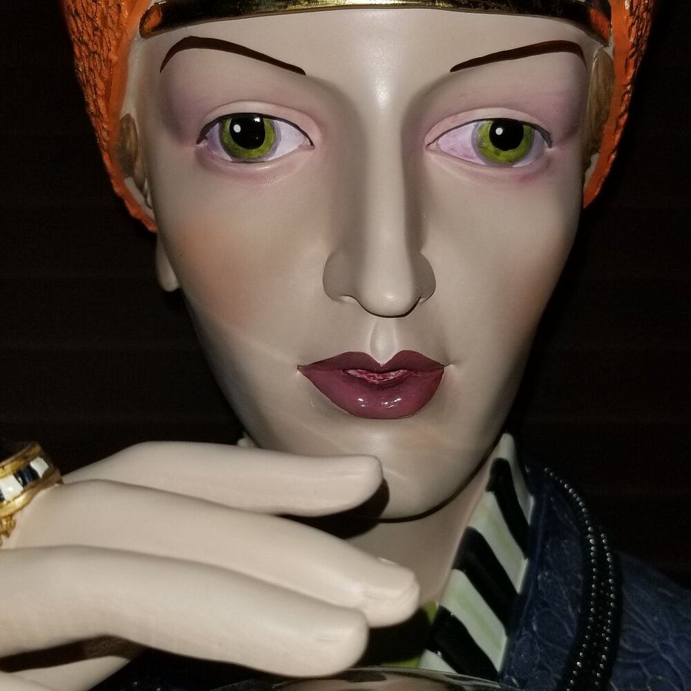 RARE MACKENZIE CHILDS FORTUNE TELLER HALLOWEEN FALL COURTLY CHECK DISPLAY DECOR - Picture 3 of 16